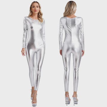 Glanzende Metallic Jumpsuit Dames - Lange Mouw Bodysuit voor, Kleding | Dames, Verzenden, Nieuw