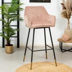 50% Korting: Velvet barkruk Fiona roze 65-78 cm, Ophalen, Zo goed als nieuw