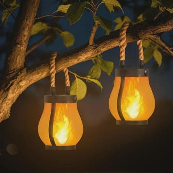 Zonne-energie Vlam Lantaarn - Sfeervolle Decoratie voor Tuin, Verzenden, Nieuw