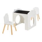 Kindertafelset Romso zitgroep met 2 stoelen wit zwart en nat, Verzenden, Nieuw
