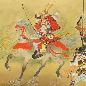 Samurai Warrior on Grey Horse - Hachimantaro Minamoto no