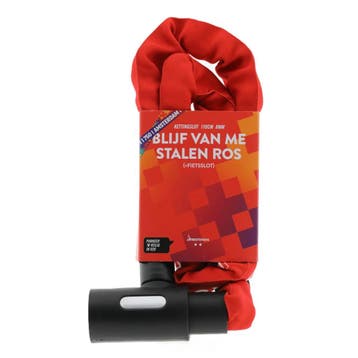 Falkx Kettingslot 8 mm x 110 cm zwart rood voor fiets, Ophalen of Verzenden, Nieuw