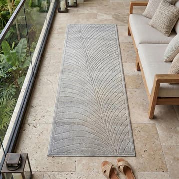 Buitenkleed | Nova | Palmblad | Zilver | 80x150 cm, Verzenden, Nieuw