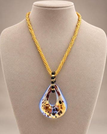 24 karaat - Murano-glas, Geel goud - Ketting met hanger -