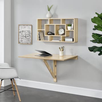 Tafel bureau opvouwbaar voor wandmontage 100x60x58 hout, Verzenden, Nieuw