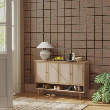 4-Pack Akoestische Wandpanelen met Houten Vlakken - Geluidsi, Verzenden, Nieuw