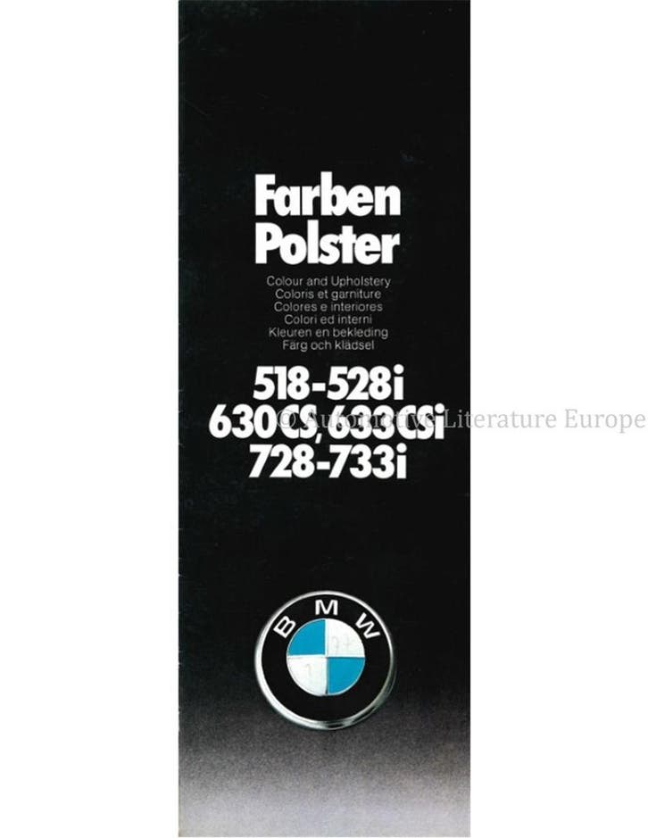 1978 BMW PROGRAMMA KLEUREN EN BEKLEDING BROCHURE, Boeken, Auto's | Folders en Tijdschriften, BMW