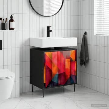 vidaXL Badkamerkast HEESCH Zwart eiken 60 x 40 x 61 cm, Verzenden, Nieuw