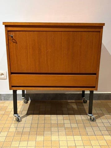 Bar - Hout, Metaal - Vintage barmeubel uit de jaren 60