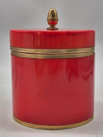 R.W. Heuse Hamm – Dekorative Dose mit Deckel – Rot glasierte