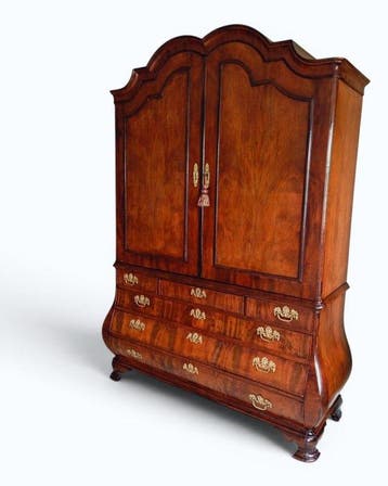 Kabinet - Mahonie - Louis XV kabinet met schrijflade, Antiek en Kunst
