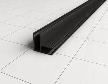Muurprofiel 200 cm mat zwart voor 8 mm glaswanden, Ophalen of Verzenden, Nieuw, Glas, Bad
