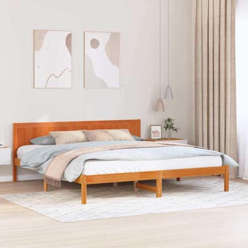 vidaXL Bedframe Bruin 200 x 200 cm Massief grenenhout, Bruin, Verzenden, Hout, Nieuw