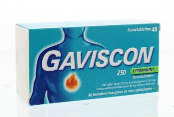 Gaviscon Pepermunt 250 - 48 tabletten, Diversen, Verpleegmiddelen, Verzenden, Nieuw