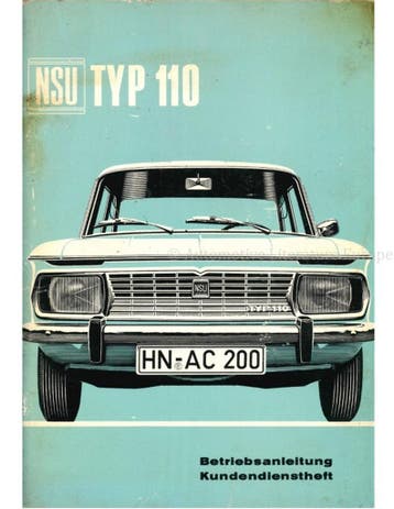 1965 NSU TYP 110 INSTRUCTIEBOEKJE DUITS, Auto diversen
