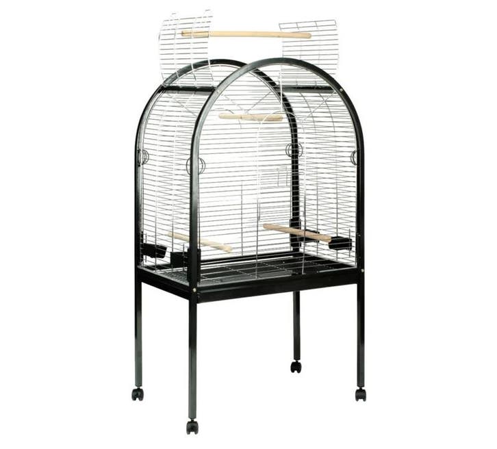 Papegaaienkooi Pearl Zwart/Chroom – Stevige Papegaaienkoo., Dieren en Toebehoren, Vogels | Hokken en Kooien, Vogelkooi, Nieuw