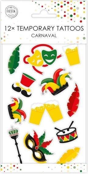 Plaktattoos Carnaval, Hobby en Vrije tijd, Feestartikelen, Nieuw, Ophalen of Verzenden