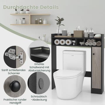 Toiletkast - Vrijstaande Badkamerkast met Verstelbare Planke, Huis en Inrichting, Badkamer | Badkamermeubels, Verzenden, Nieuw