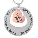 Assieraad, ashanger To the moon zilver rosé-goud, Sieraden, Tassen en Uiterlijk, Kettinghangers, Nieuw, Zilver, Overige materialen