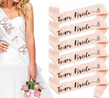 7-delige sjerpen set Bride to Be en Team Bride, Kleding | Dames, Ophalen of Verzenden, Nieuw, Wit, Accessoires