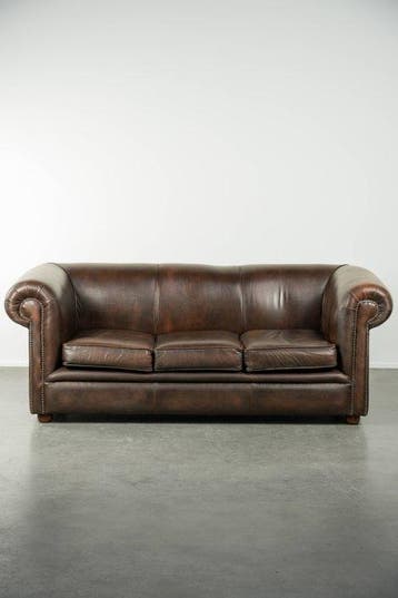 Sofa - Cowhide - Gladde chesterfield bank