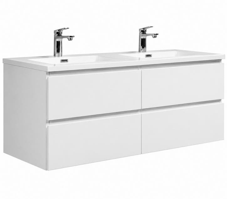 Badkamermeubel Set Angela 140cm Wit Badmeubel en, Huis en Inrichting, Badkamer | Badkamermeubels, Nieuw, Wastafelkast, Verzenden