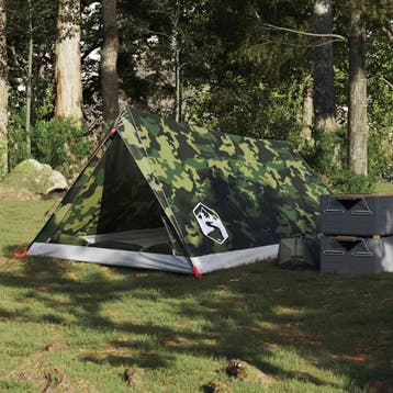 vidaXL Tent 2-persoons waterdicht camouflage, Verzenden, Nieuw, Tot en met 2