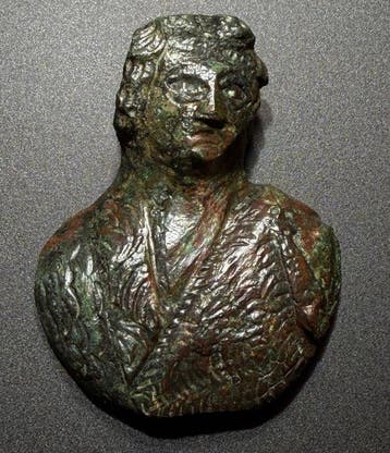 Oud-Romeins Brons Prachtig borstbeeld van de held Hercules