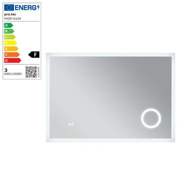 [pro.tec] Spiegel Scafa met LED verlichting 70x100x3 cm wit, Huis en Inrichting, Woonaccessoires | Spiegels, Verzenden, Nieuw