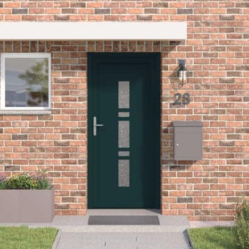 vidaXL Voordeur 108 x 208 cm PVC Antraciet, Doe-het-zelf en Verbouw, Verzenden, Nieuw