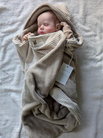 Wikkeldeken Baby | Beige/Taupe 75 x 75 cm, Nieuw, Deken, Overige merken, Ophalen of Verzenden