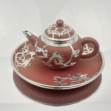 Theeservies (2) - Klei, Tin - Yixing Zisha Theepot Mini