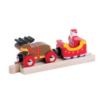 Bigjigs Kerstman Slee met Rendieren van €11,99 voor €5,99, Ophalen of Verzenden, Nieuw