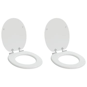vidaXL Toiletzitting 2 pcs Wit 44 x 38 cm Bewerkt hout, Verzenden, Nieuw