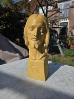 Borstbeel, Jezus met het Heilige Hart. - Art Deco - Gips -