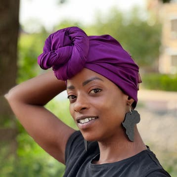 Paarse hoofddoek / paarse headwrap, Kleding | Dames, Ophalen of Verzenden, Nieuw