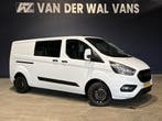 Ford Transit Custom 2.0 TDCI 131pk L2H1 Dubbele Cabine Euro6, Stof, Gebruikt, Wit, Dealer onderhouden