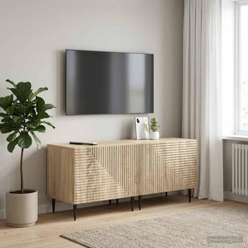 vidaXL Tv-meubel Sonoma Eiken Bewerkt hout, Huis en Inrichting, Minder dan 50 cm, Verzenden, Nieuw, Minder dan 100 cm