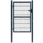 vidaXL Poort 100x200 cm staal antracietkleurig, Tuin en Terras, Tuinpoorten, Verzenden, Nieuw