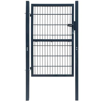 vidaXL Poort 100x200 cm staal antracietkleurig, Verzenden, Nieuw