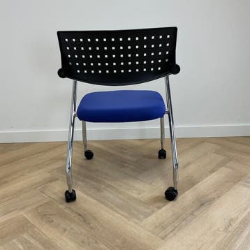 Vitra Visaroll Design vergaderstoel,  blauw - zwart, Huis en Inrichting, Ophalen of Verzenden, Gebruikt, Stof, Eén