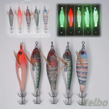 5x Visloodjes Set - Glow-in-the-Dark Kunstaas met 3D Ogen -, Dieren en Toebehoren, Verzenden, Nieuw