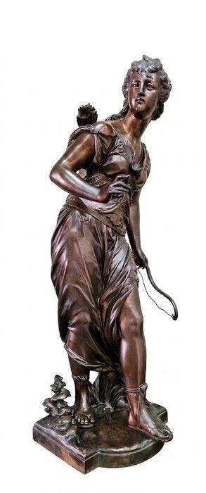 Mathurin Moreau (1822 - 1912) - sculptuur, Diane la, Antiek en Kunst, Antiek | Keramiek en Aardewerk