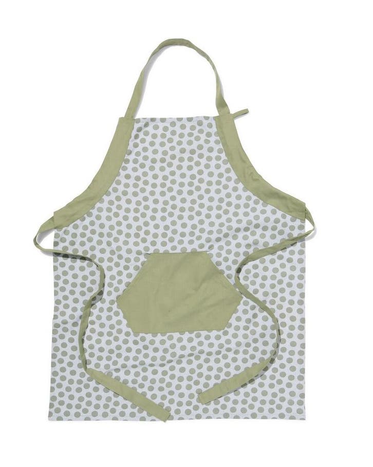 HEMA Keukenschort met stippen chambray katoen 40% korting, Huis en Inrichting, Keuken | Textiel, Nieuw, Verzenden