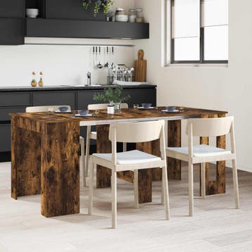 vidaXL Eettafel 180 x 85 x 75 cm Bewerkt hout Gerookt eiken, Verzenden, Nieuw