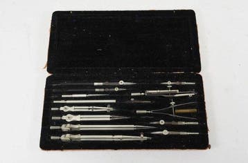 Riefler - Kaartpasser - Hout, Leder - 1930-1940 - * GEEN