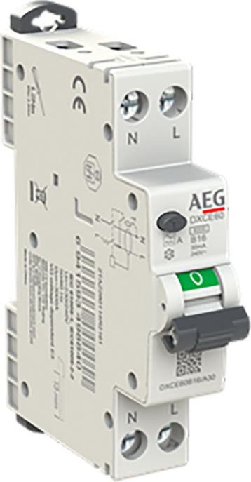 AEG Aardlekautomaat 1 Polig + N B16 30mA Smal, Doe-het-zelf en Verbouw, Elektra en Kabels, Ophalen of Verzenden, Nieuw, Groepenkast