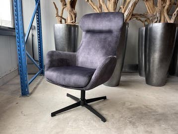 Veiling - Draaifauteuil Wenen (2 stuks)- Velours - Grijs - a, Huis en Inrichting, Nieuw