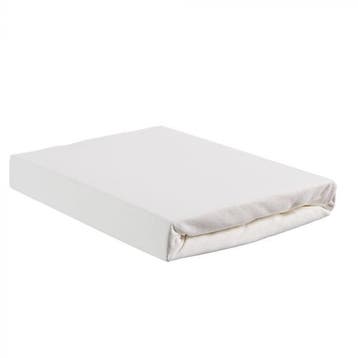 Jersey topper hoeslaken - 1 persoons, Eenpersoons, Verzenden, Nieuw, Wit