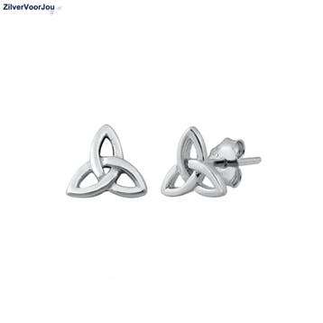 Zilveren Keltische trinity knot oorstekers, Verzenden, Nieuw, Zilver